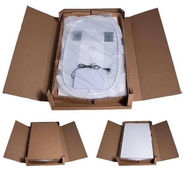 Erga Malatya, oglindă ovală LED cu încălzire și control tactil, 80 × 50 cm, ERG-YKA-MR.MALATYA-50X80