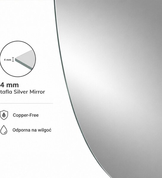 Erga Malatya, oglindă ovală LED cu încălzire și control tactil, 80 × 50 cm, ERG-YKA-MR.MALATYA-50X80