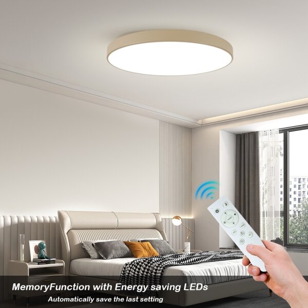 Brilagi-LED Lampă LED dimabilă POOL SMART, 128W, 230V, 100 cm, bej, Wi-Fi Tuya + telecomandă