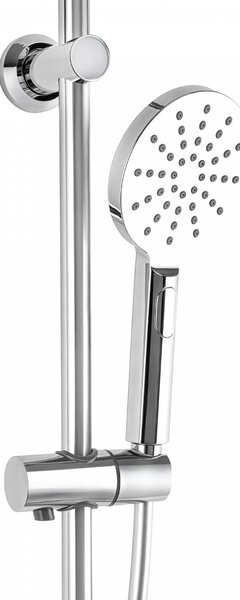 Erga Dubai, set de duș cu baterie termostatică și cap de duș de 30 cm, cromat, ERG-YKA-BP.DUBAJ-THERM-30-CHR