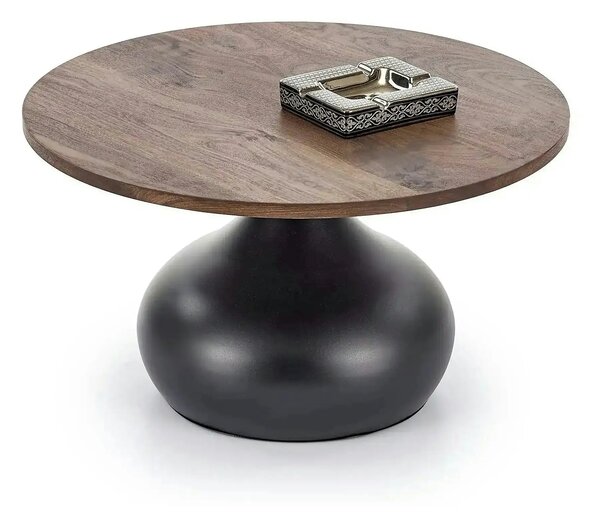 Masuta cafea TIMOR, nuc/negru, 70x42 cm