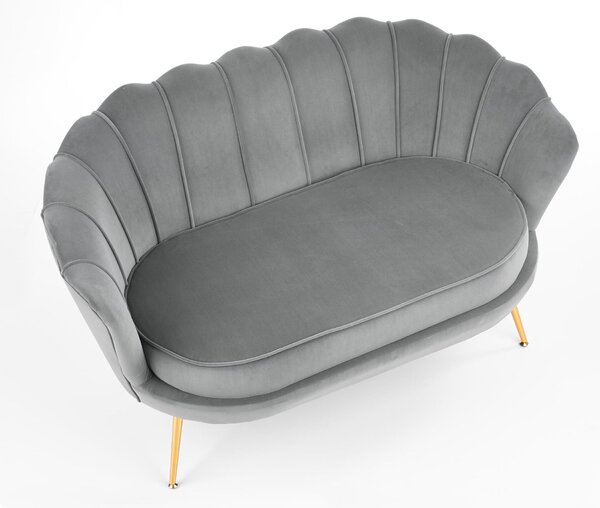 Canapea AMORINITO XL, catifea gri, 131x77x77x45 cm