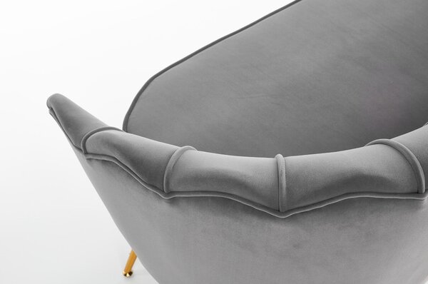 Canapea AMORINITO XL, catifea gri, 131x77x77x45 cm