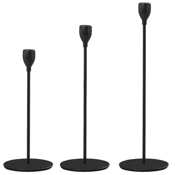 Tutumi Tutumi, set sfeșnice decorative 3 buc KCH004-B KPL, negru mat, HOM-02812
