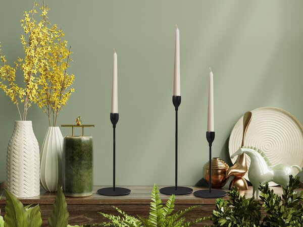 Tutumi Tutumi, set sfeșnice decorative 3 buc KCH004-B KPL, negru mat, HOM-02812
