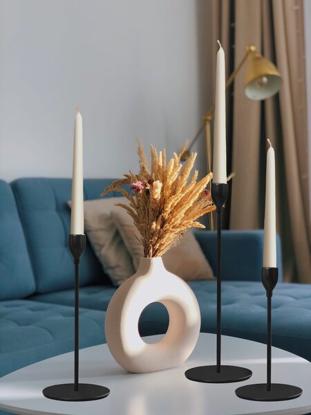 Tutumi Tutumi, set sfeșnice decorative 3 buc KCH004-B KPL, negru mat, HOM-02812