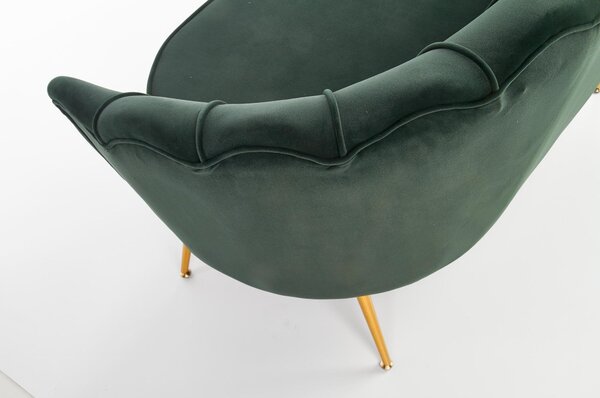 Canapea fixa AMORINITO XL, verde/auriu, 131x77x77x45 cm