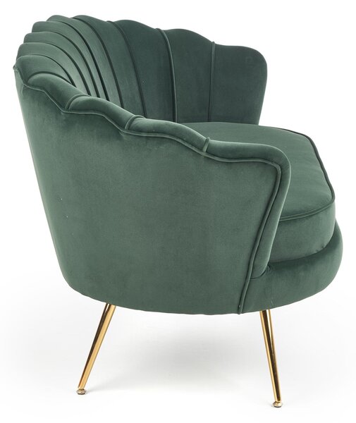 Canapea fixa AMORINITO XL, verde/auriu, 131x77x77x45 cm