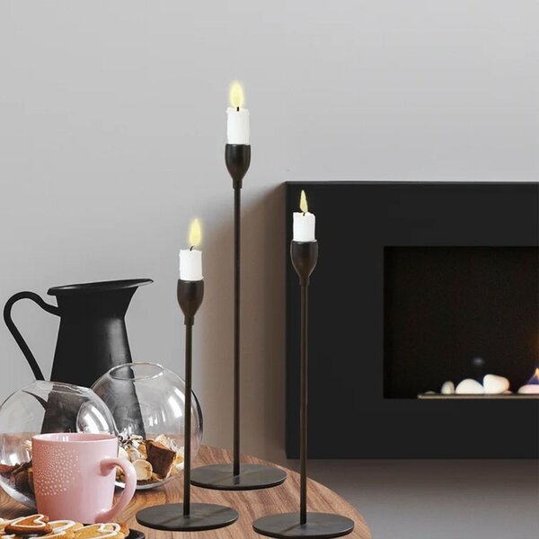 Tutumi Tutumi, set sfeșnice decorative 3 buc KCH004-B KPL, negru mat, HOM-02812