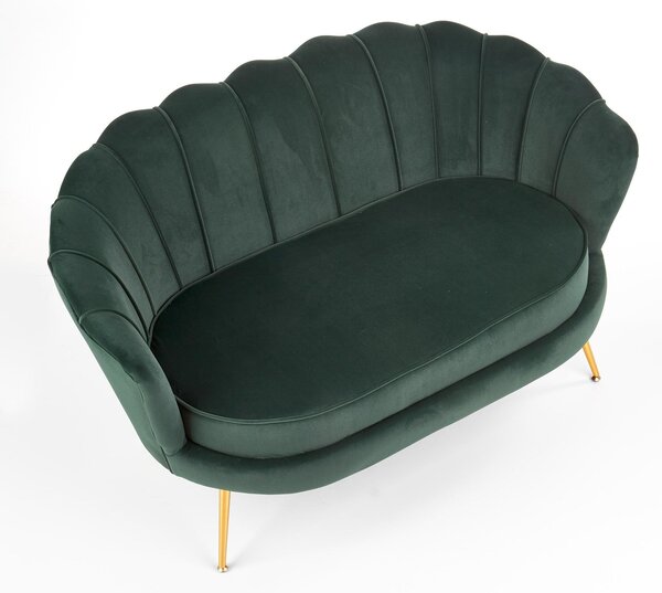 Canapea fixa AMORINITO XL, verde/auriu, 131x77x77x45 cm