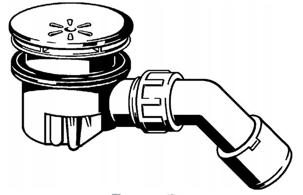 Viega Tempoplex, sifon pentru cădițe de duș cu diametrul de 90 mm 6956EX, crom, 364786