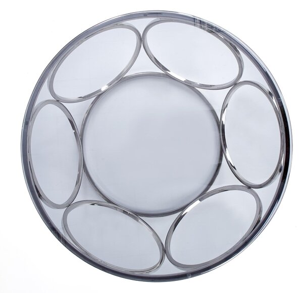 Masuta de cafea VENUS argintiu/sticla, 80x44 cm