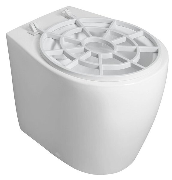 Isvea Isvea, Chiuvetă de sine stătătoare din ceramică cu grilă 36x52 cm, deșeu jos/spate, alb, VKS03