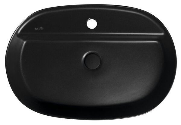 Isvea Isvea, chiuveta blat ceramica INFINITY OVAL, 60x40cm, negru mat, 10NF65060-2N