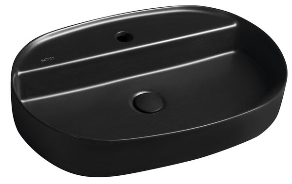 Isvea Isvea, chiuveta blat ceramica INFINITY OVAL, 60x40cm, negru mat, 10NF65060-2N