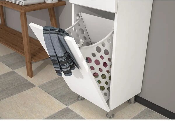 Dulap baie cu cos de rufe, Mondo Homs, alb, 160 x 35 x 34