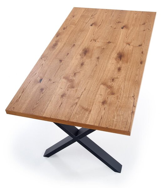 Masa extensibila XAVIER, stejar deschis/negru, 160/250x90x76 cm