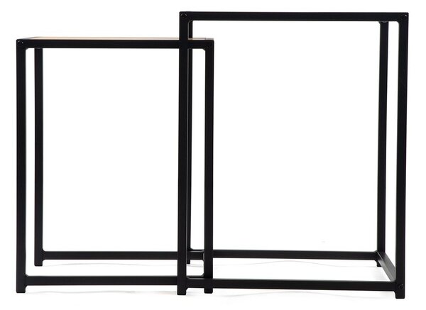 Măsuțe auxiliare 2 buc. cu aspect de lemn de stejar 38x38 cm Noah – Bonami Essentials