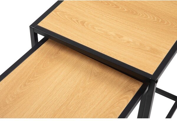 Măsuțe auxiliare 2 buc. cu aspect de lemn de stejar 38x38 cm Noah – Bonami Essentials