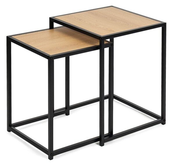 Măsuțe auxiliare 2 buc. cu aspect de lemn de stejar 38x38 cm Noah – Bonami Essentials