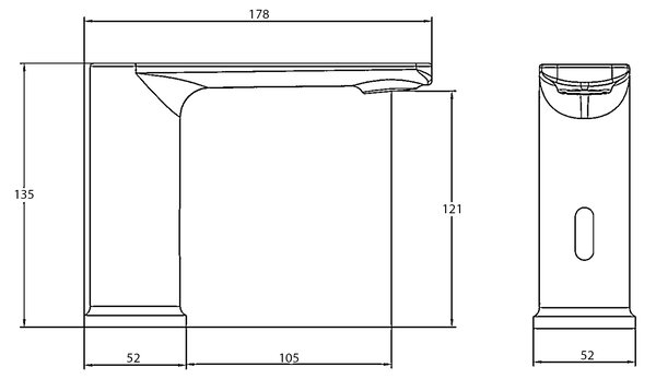 Bruckner Bruckner, baterie suport senzor 6V DC (4xAA), crom, 982.820.1