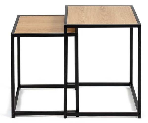 Măsuțe auxiliare 2 buc. cu aspect de lemn de stejar 38x38 cm Noah – Bonami Essentials