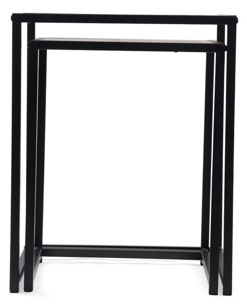 Măsuțe auxiliare 2 buc. cu aspect de lemn de stejar 38x38 cm Noah – Bonami Essentials