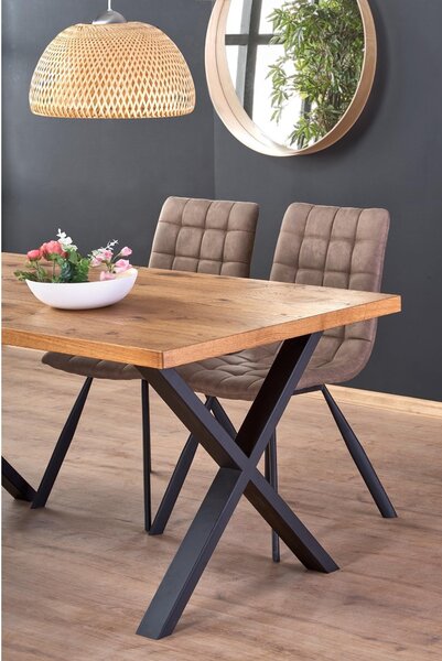 Masa extensibila XAVIER, stejar deschis/negru, 160/250x90x76 cm