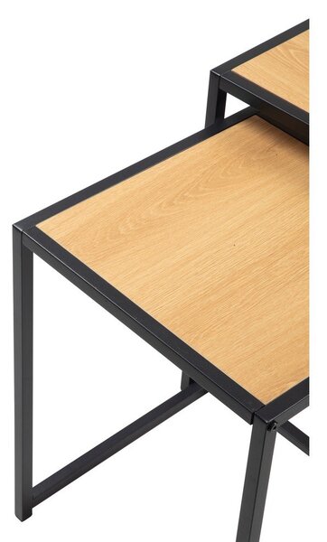 Măsuțe auxiliare 2 buc. cu aspect de lemn de stejar 38x38 cm Noah – Bonami Essentials