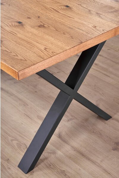 Masa extensibila XAVIER, stejar deschis/negru, 160/250x90x76 cm