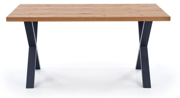 Masa extensibila XAVIER, stejar deschis/negru, 160/250x90x76 cm