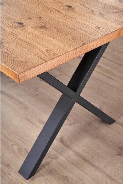 Masa extensibila XAVIER, stejar deschis/negru, 160/250x90x76 cm