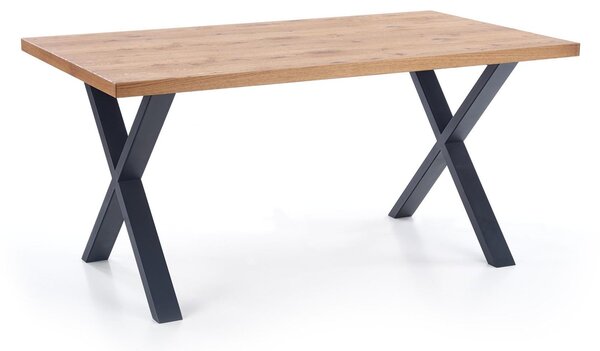 Masa extensibila XAVIER, stejar deschis/negru, 160/250x90x76 cm
