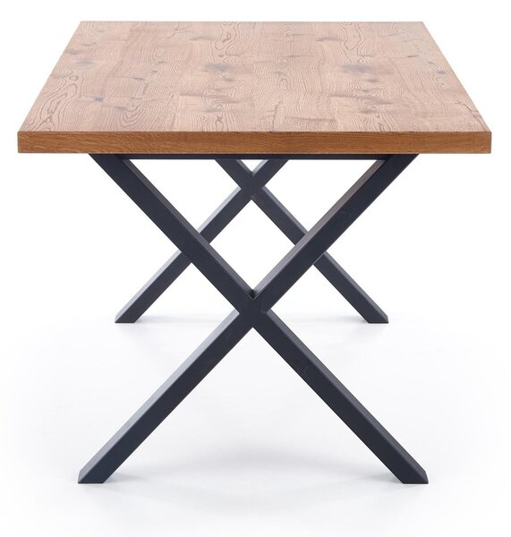 Masa extensibila XAVIER, stejar deschis/negru, 160/250x90x76 cm