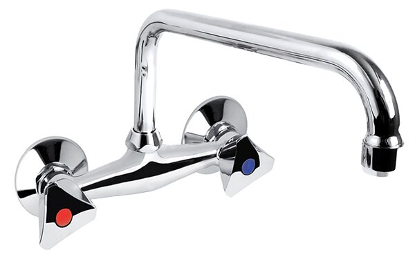 Mereo Mereo, Baterie pentru chiuveta montata pe perete, Kasia, cu brat in U tubular ø 18 mm - 230 mm, crom, MER-CBS30104