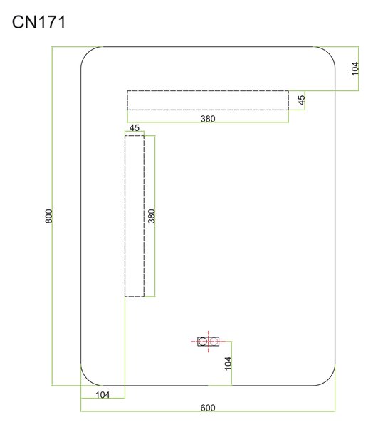 Mereo Mereo, Oglinda patrata 60x80 cm, iluminare LED, MER-CN171