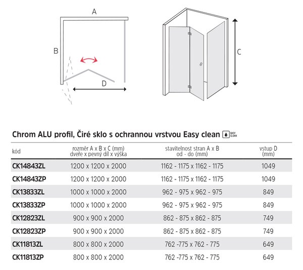 Mereo Mereo, Cabina de dus de colt, Novea, patrata, crom ALU, sticla transparenta, usa stanga si parte fixa, MER-CK11813ZL