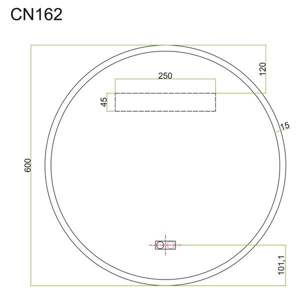 Mereo Mereo, oglindă rotundă, iluminare LED, MER-CN162