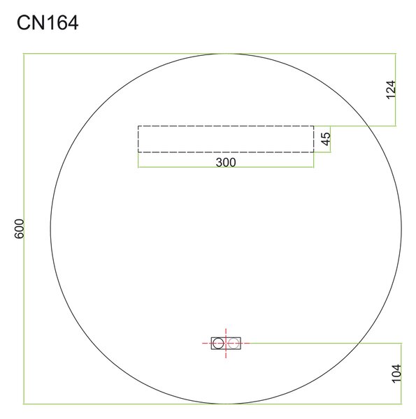 Mereo Mereo, oglindă rotundă cu LED, diametru 60 cm, iluminare LED, cadru din oțel periat, MER-CN164S