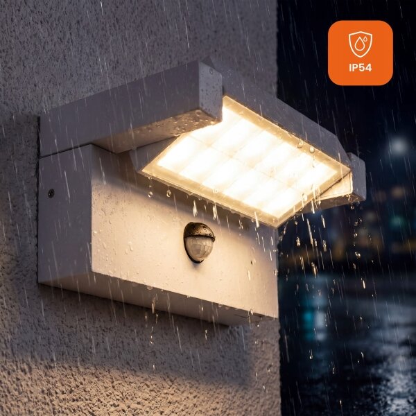 Aplică LED de exterior cu senzor LED/25W/230V IP54 albă