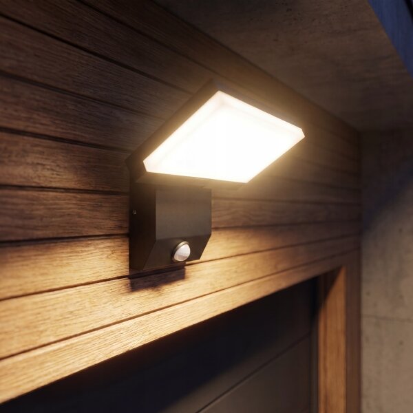 Aplica de perete LED pentru exterior cu senzor LED/18W/230V IP44 neagră