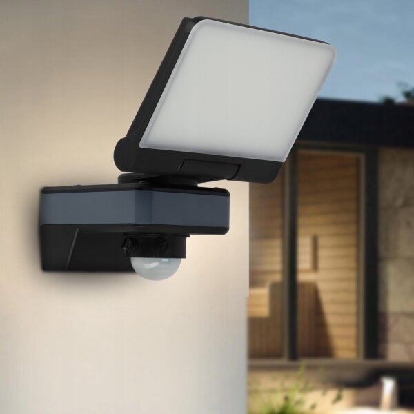 Proiector LED cu senzor de mișcare și senzor crepuscular LED/44W/230V 4200K IP54 negru