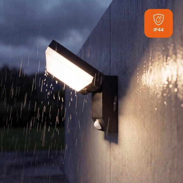 Aplica de perete LED pentru exterior cu senzor LED/18W/230V IP44 neagră