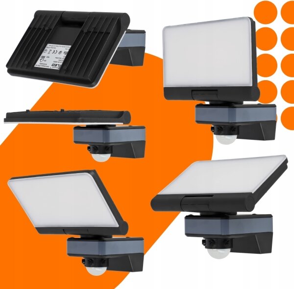 Proiector LED cu senzor de mișcare și senzor crepuscular LED/44W/230V 4200K IP54 negru