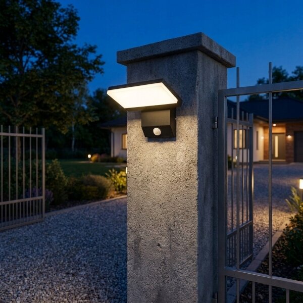Aplica de perete LED pentru exterior cu senzor LED/18W/230V IP44 neagră