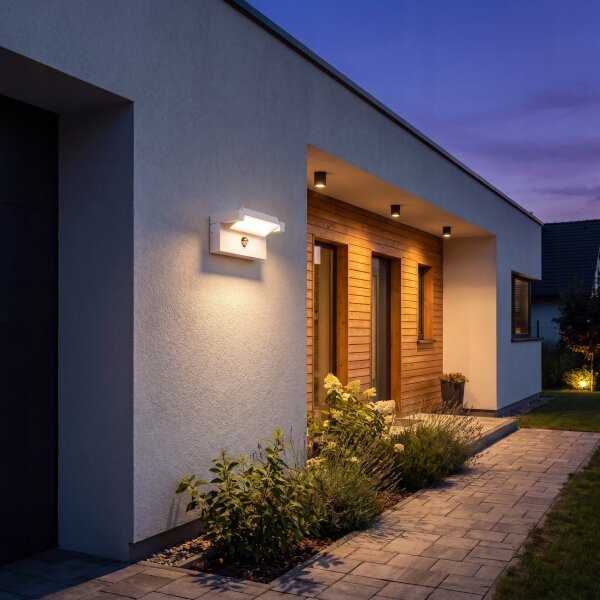Aplică LED de exterior cu senzor LED/25W/230V IP54 albă