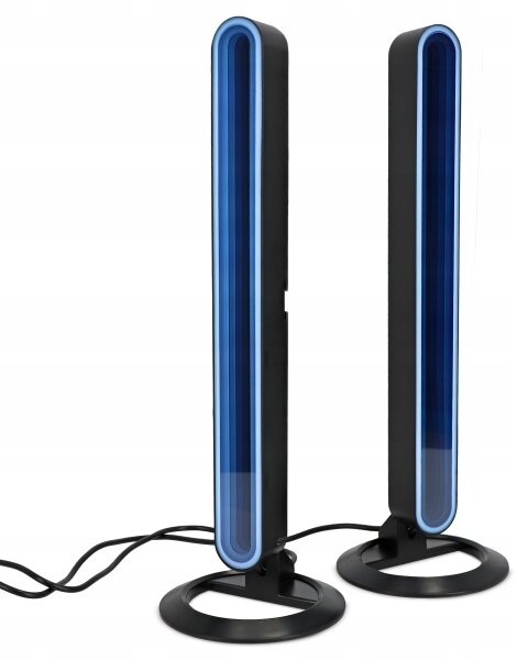 Set 2x lămpi de birou LED RGBIC reglabile, LED/5W/5V, negre + telecomandă