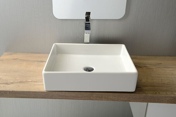 Isvea Isvea, chiuveta ceramica PURITY 50x42cm, blat, alb, 10PL66050