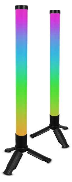 Set de 2 lămpi de birou LED RGBIC, reglabile (LED/5W/5V), negre, cu telecomandă