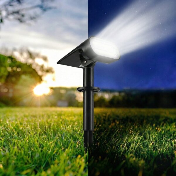 Lampă solară LED 2 în 1 LED/3,7V 1200 mAh IP54 neagră